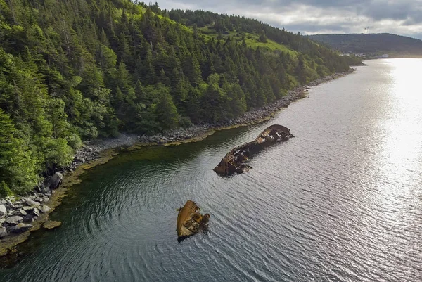 海神号的残骸位于纽芬兰费默斯附近的浅水区 — 图库照片