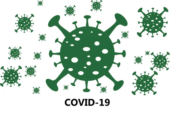 Covid Icona Del Fumetto Virus Corona Sfondo Bianco — Foto Stock