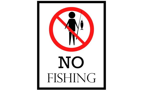 Fishing Sign Symbol Design Isolated White Background Fishing Forbidden Area — Stock Photo, Image