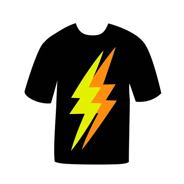 Camiseta con el signo de un rayo — Vector de stock