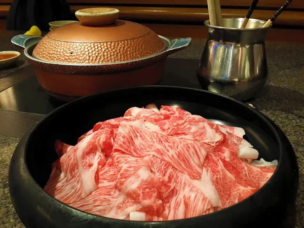 Japonés wagyu kobe o miyasaki japón gran carne de res y caro —  Fotos de Stock