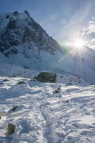 Grande scenario in cima all'Aiguille du Midi — Foto Stock