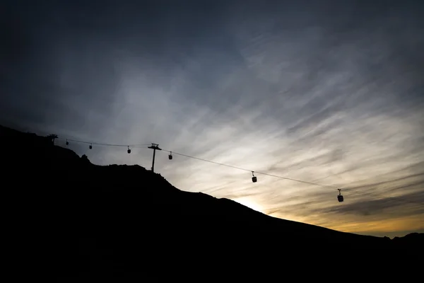 Grote ski stoeltjeslift gondel tram in Chamonix Frankrijk — Stockfoto