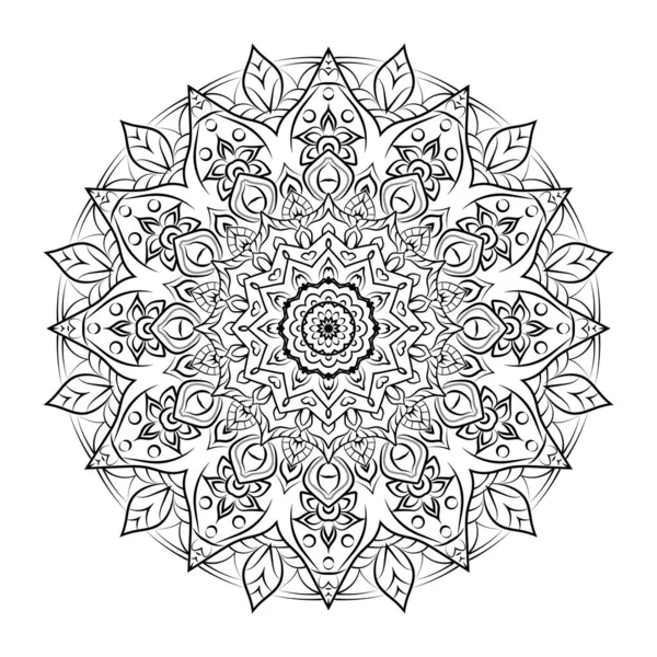 Zwarte Mandala Voor Design Mandala Circulaire Patroon Ontwerp Voor Henna — Stockvector