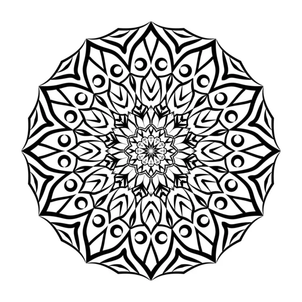 Black Mandala Design Mandala Circular Pattern Design Henna Mehndi Tattoo — Stock Vector