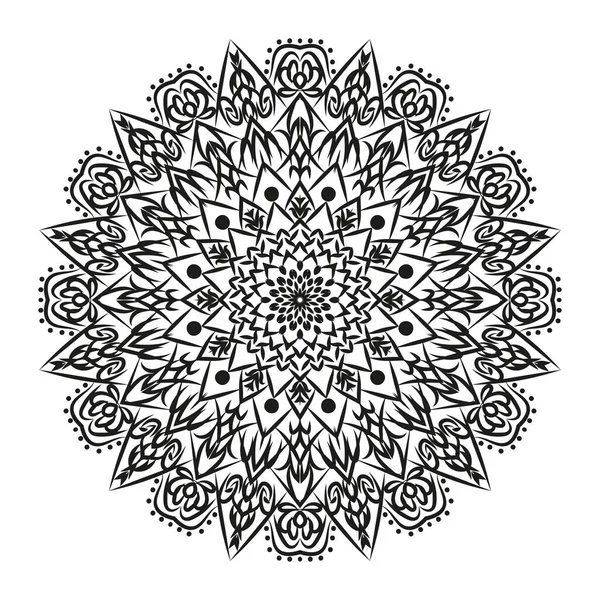 Zwarte Mandala Voor Design Mandala Circulaire Patroon Ontwerp Voor Henna — Stockvector