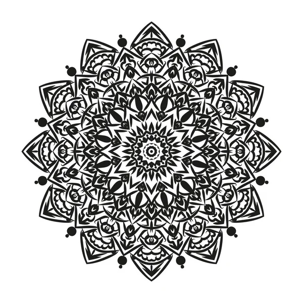 Zwarte Mandala Voor Design Mandala Circulaire Patroon Ontwerp Voor Henna — Stockvector