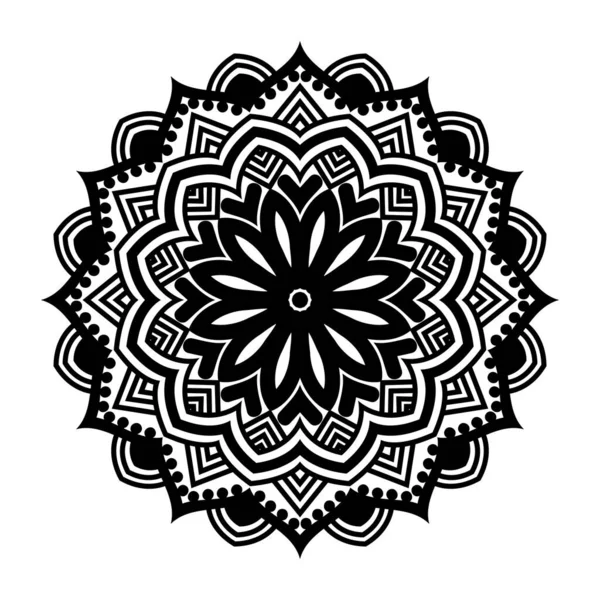 Tasarım için Siyah Mandala, Henna için Mandala Dairesel desen tasarımı, Mehndi, dövme, dekorasyon. Etnik doğu tarzında dekoratif süs. Boyama kitabı sayfası.