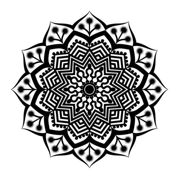 Black Mandala Design Mandala Circular Pattern Design Henna Mehndi Tattoo — Stock Vector