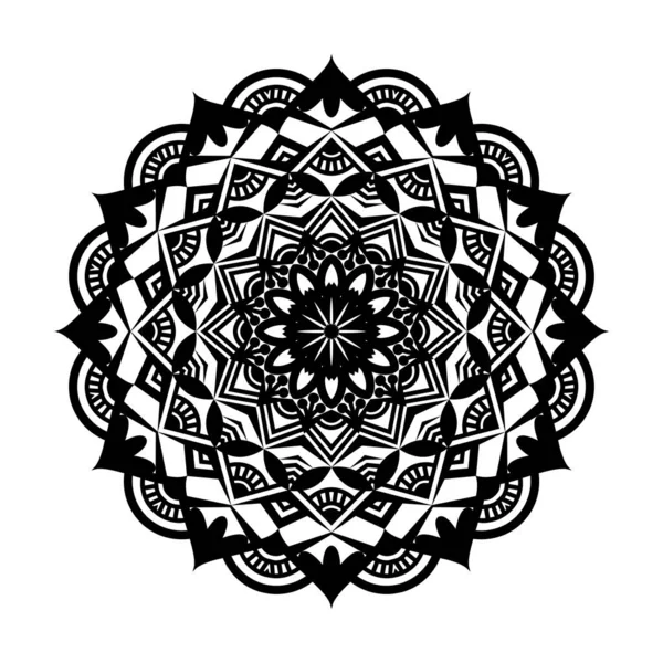 Black Mandala Design Mandala Circular Pattern Design Henna Mehndi Tattoo — Stock Vector
