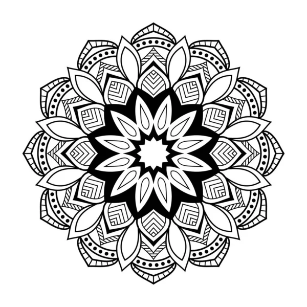 Μαύρο Mandala Για Σχεδιασμό Mandala Κυκλικό Σχέδιο Μοτίβο Για Henna — Διανυσματικό Αρχείο