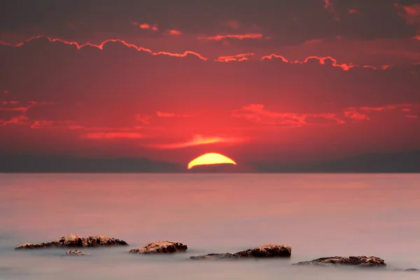 Pôr do sol vermelho — Fotografia de Stock