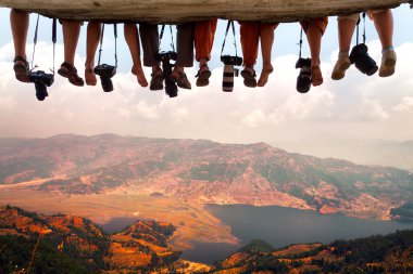 dağda dinlenme turist 