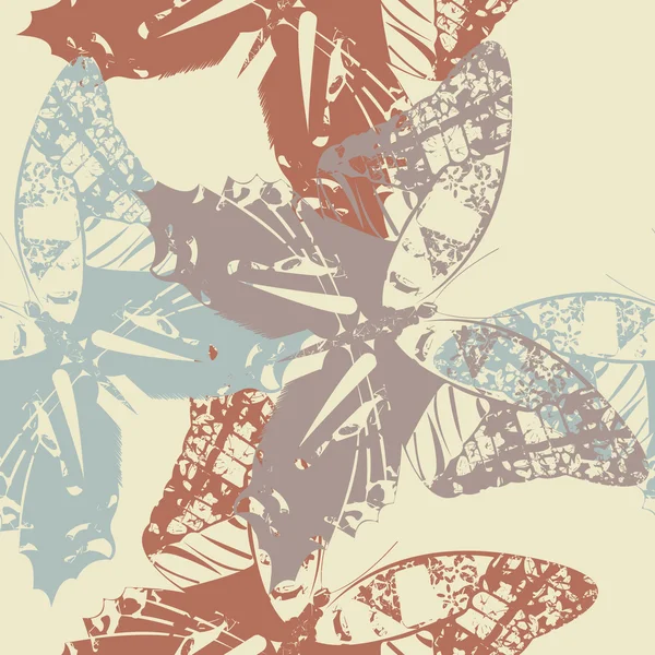 Retro seamless pattern with stylish butterfly 's — стоковый вектор