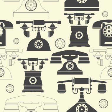 Vintage telefonları ile sonsuz desen