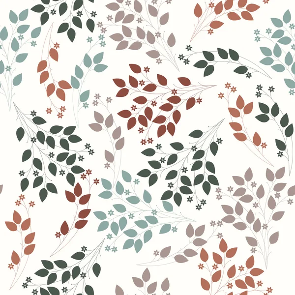 Elegantes nahtloses Muster mit stilvollen Blüten und Blättern — Stockvektor