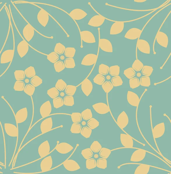 Elegantes Endlosmuster mit dekorativen Blüten und Blättern — Stockvektor
