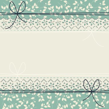 Dekoratif dantel çerçeve şık çiçek ve yaprakları ile