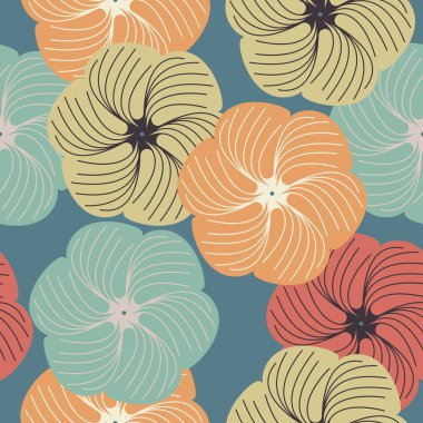 Decorative seamless pattern with stylish flowers