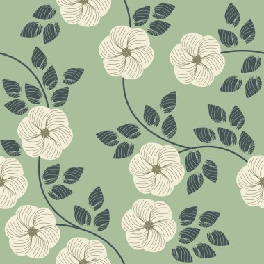Spring seamless pattern with decorative flowers
