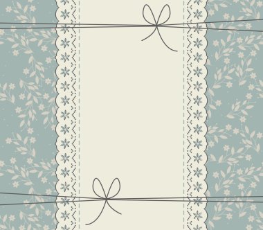Perfect lace frame with stylish flowers and leaves for your desi