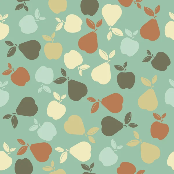 Stylish seamless pattern with cute fruits — Stock Vector