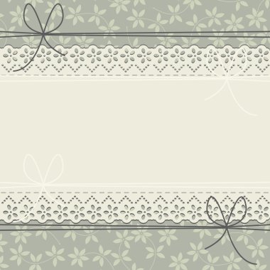 Zarif dantel çerçeve şık bitkiler ile