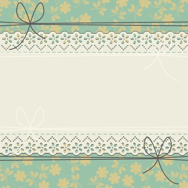 Quadro de renda horizontal com flores elegantes —  Vetores de Stock