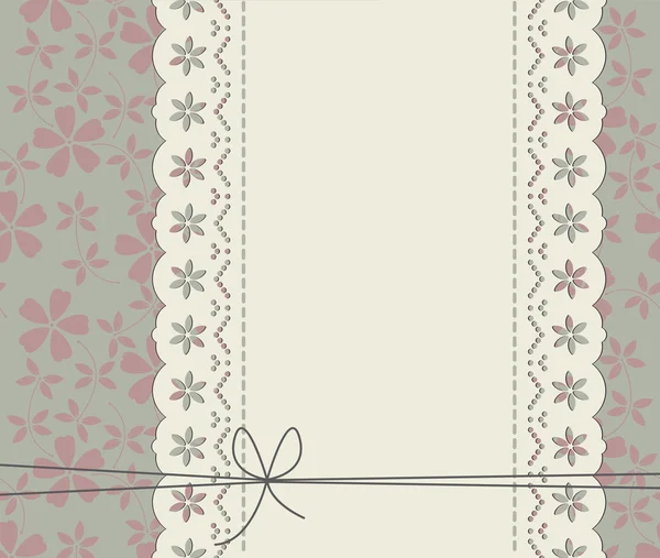 Elegantní krajka rám s dekorativní květy — Stockový vektor