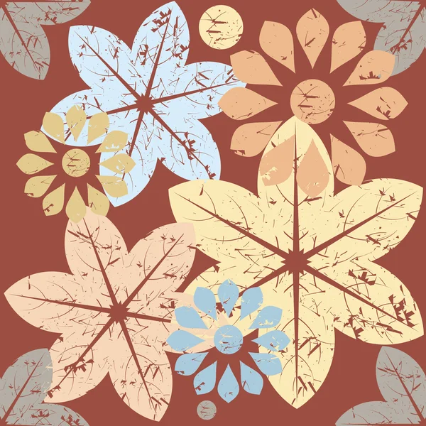 Осінній візерунок з декоративними квітами — стоковий вектор