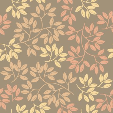 Şık yaprakları ile Bahar dikişsiz desen