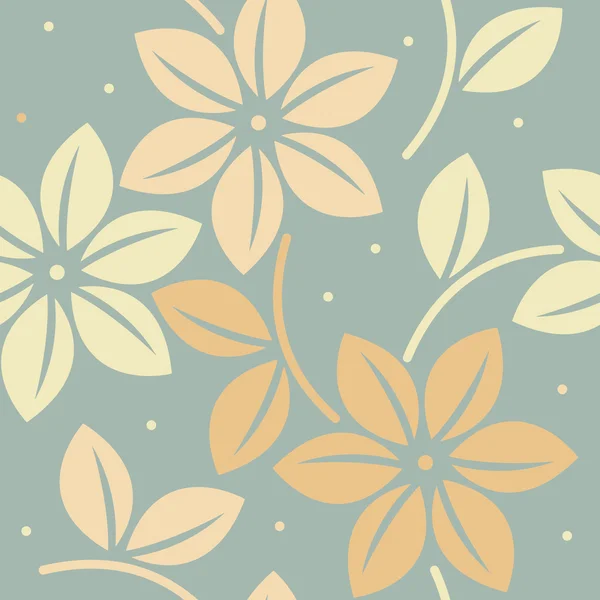 Endlose Muster mit dekorativen Blüten und Blättern — Stockvektor