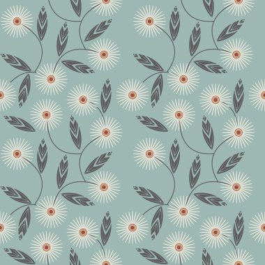 Beyaz papatya çiçekleri ile sonsuz desen