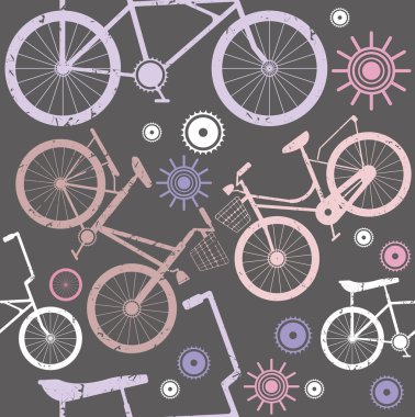 Hipster bisiklet dikişsiz desen arka plan