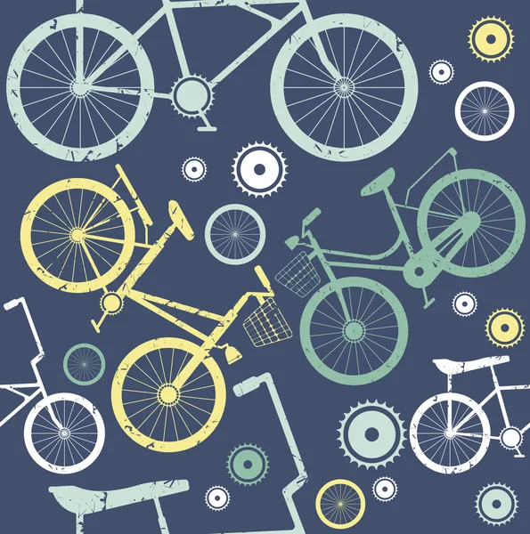 Vintage bicicleta elementos patrón sin costuras — Vector de stock