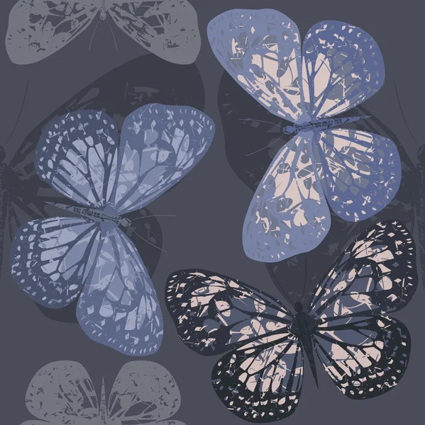 蝶のスタイリッシュなシームレス パターン — ストックベクタ
