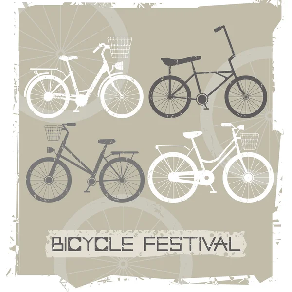 Retro bicycle on vintage background — Stock Vector
