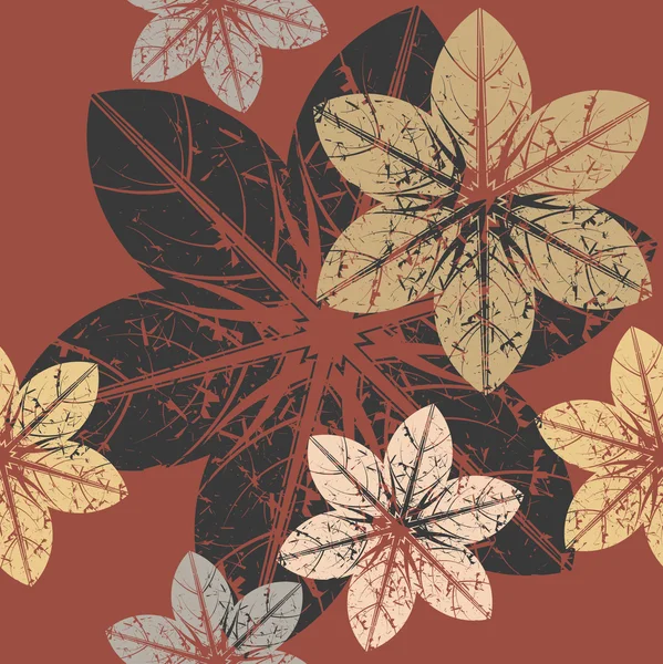 Modèle d'automne avec des fleurs — Image vectorielle