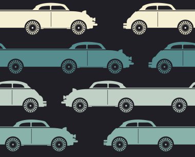 Decorative pattern with colorful retro cars