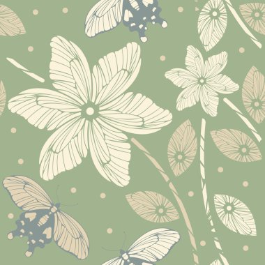 Kelebekler ve çiçekler için yaratıcı ile Seamless Modeli