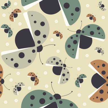 Şirin renkli ladybugs ile Seamless Modeli
