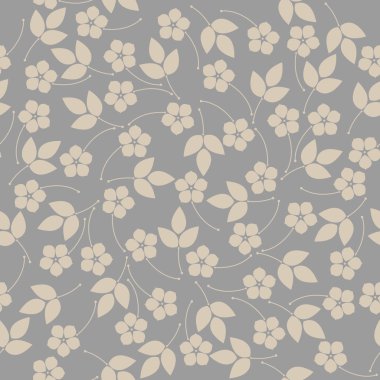 Dekoratif çiçek ve yaprakları ile Seamless Modeli