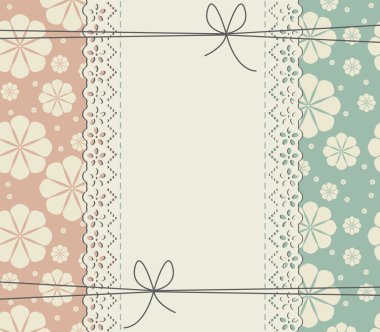 Dekoratif yaprakları ile şık dantel çerçeve