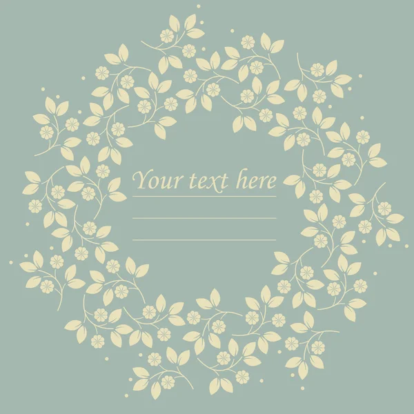 Cute floral circle frame — Stock Vector