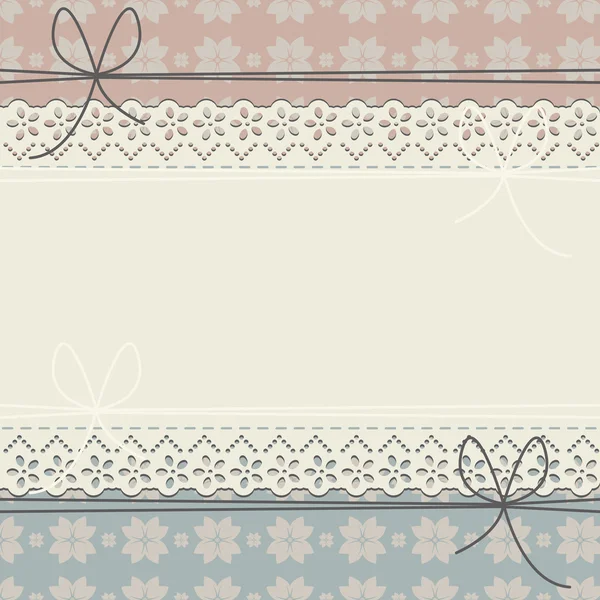 Moldura de renda horizontal decorativa com flores — Vetor de Stock