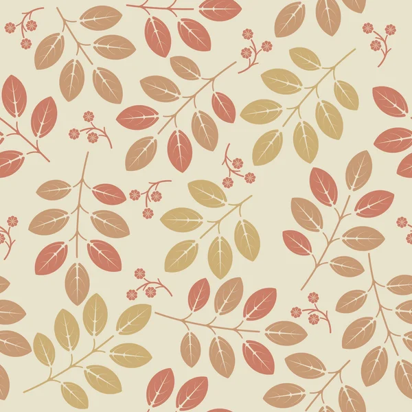 Decorative seamless pattern with leaves and flowers — Stock vektor