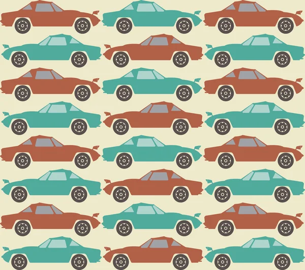 Patrón con coches retro — Vector de stock