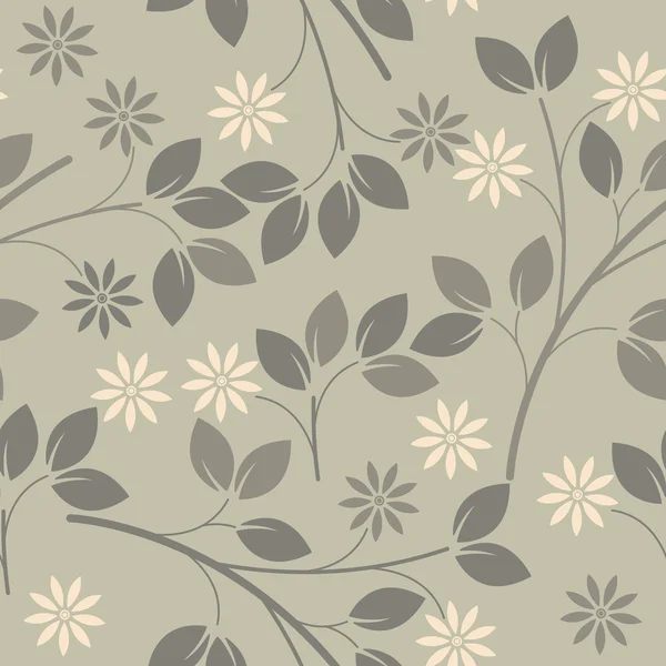 Seamless pattern with elegant flowers and leaves — Stock Vector