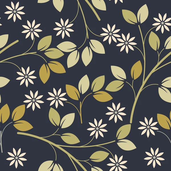 봄 완벽 한 패턴 장식 꽃과 잎 — 스톡 벡터