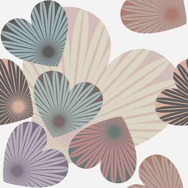 Patrón de corazones con estilo con adorno floral — Archivo Imágenes Vectoriales